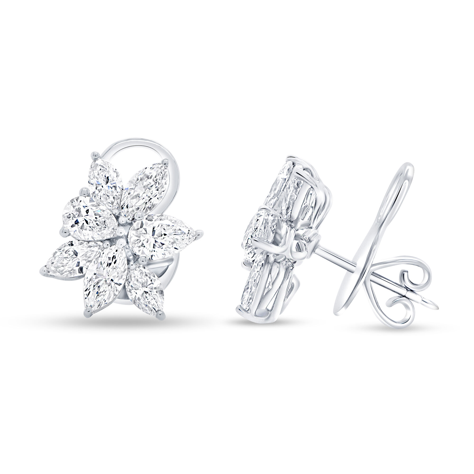 High Jewellery Signature White Gold and Diamonds Stud Earrings Uneek ER8893AA